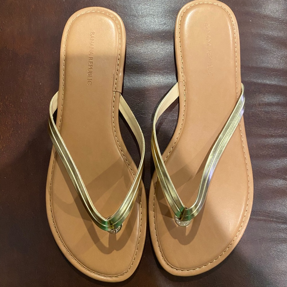 Gold BR flip flops